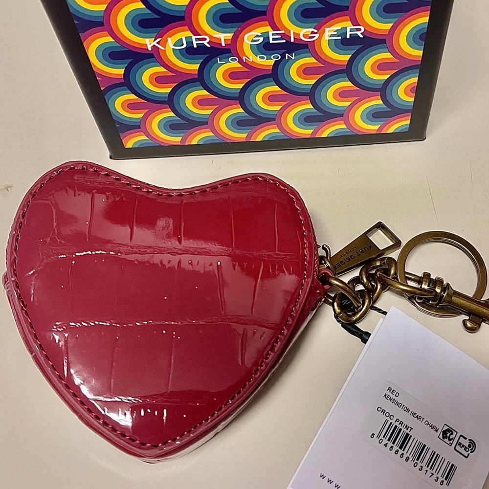Kurt Geiger NEW Leather Keychain/Zip-top Bag Charm NWT &Box hold Rx/cash/coins - Picture 11 of 13